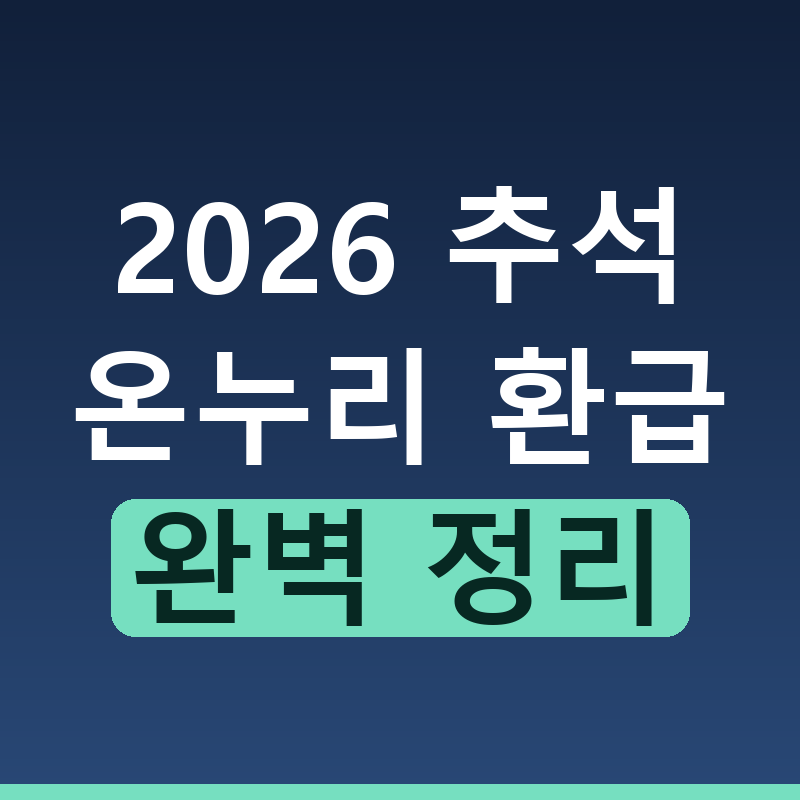 2026년 추석 온누리상품권 환급 혜택과 신청 방법