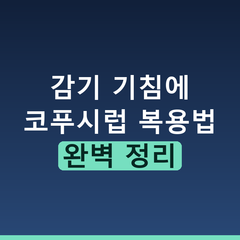 코푸시럽 효능과 부작용 복용법 주의사항