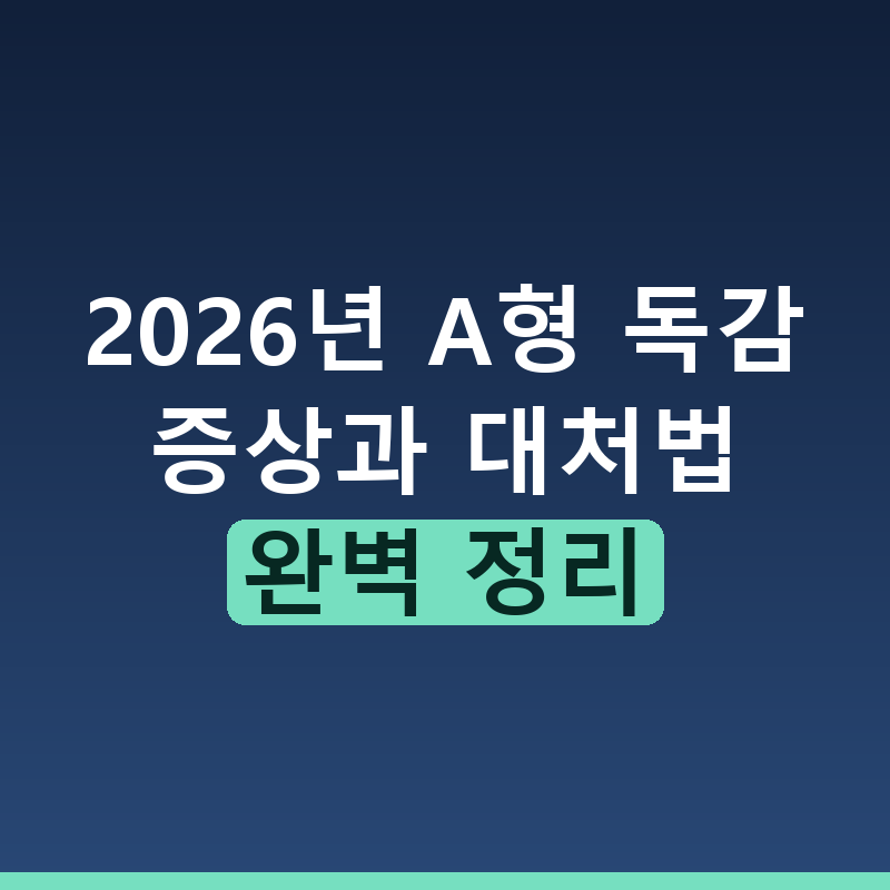 A형 독감 증상과 대처 방법